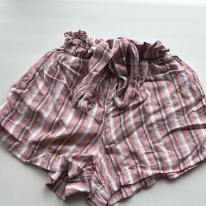 Stripped Flowy Tie High Rise Shorts